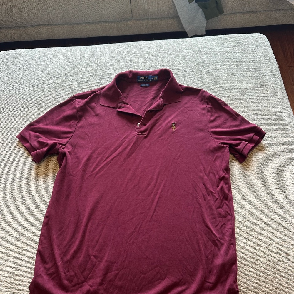 Ralph Lauren Red Polo Shirt Classic Short Sleeve